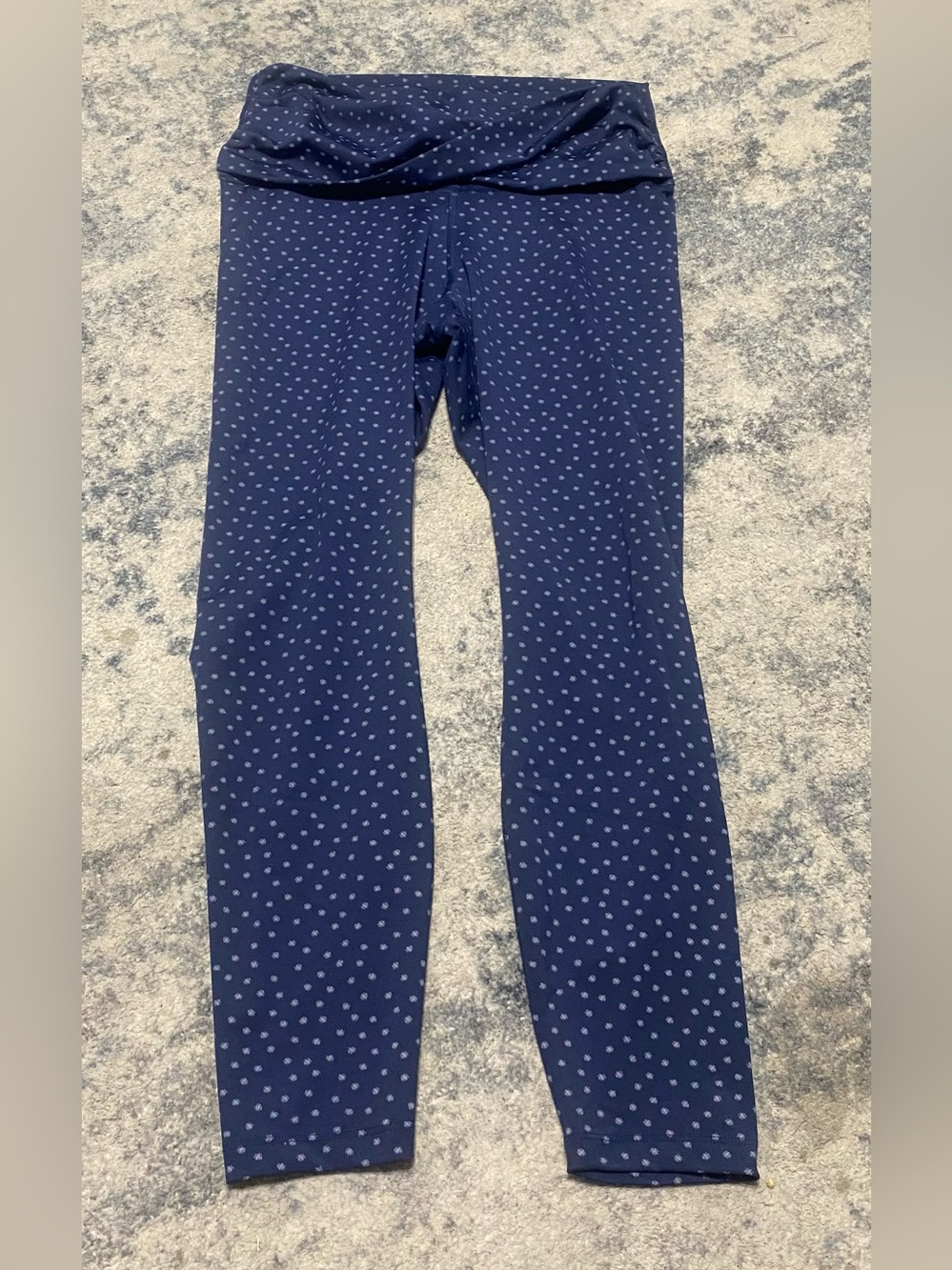 Nike Dri-FIT Navy Blue Polka Dot Athletic Leggings Size L